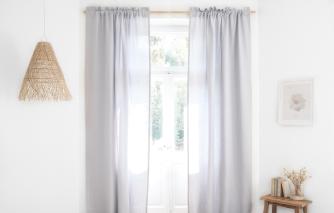 Light Gray Heavy Linen Curtain Panel in Dubai