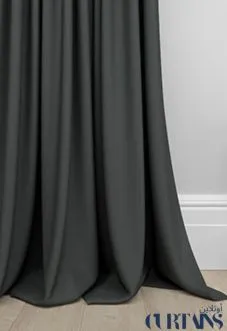 Kyoto Faux Silk Anthracite Blackout Curtains