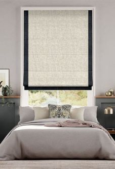 Bijou Linen Oatmeal & Indigo Blind