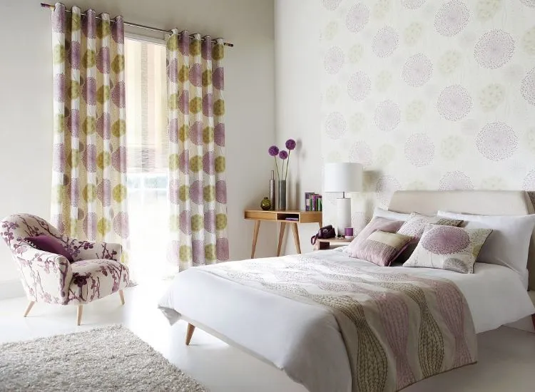 Custom Eyelet Curtains in a Bedroom