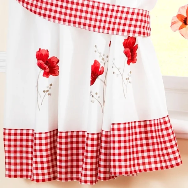 Anakie Poppy Kitchen Curtains & Pelmet Set (5 Pieces) - Image 2