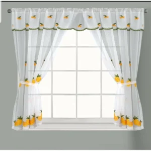 Classic Scalloped Trim Kitchen Curtain 122cm