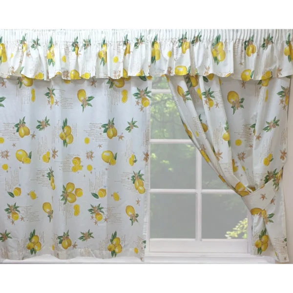 Lemons Whitlock Window Curtain Pair with Tiebacks