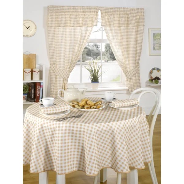 Molly Gingham Ruffled Kitchen Curtain – 116cm - Image 2