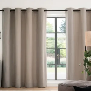 Natural Dark Eyelet Curtain