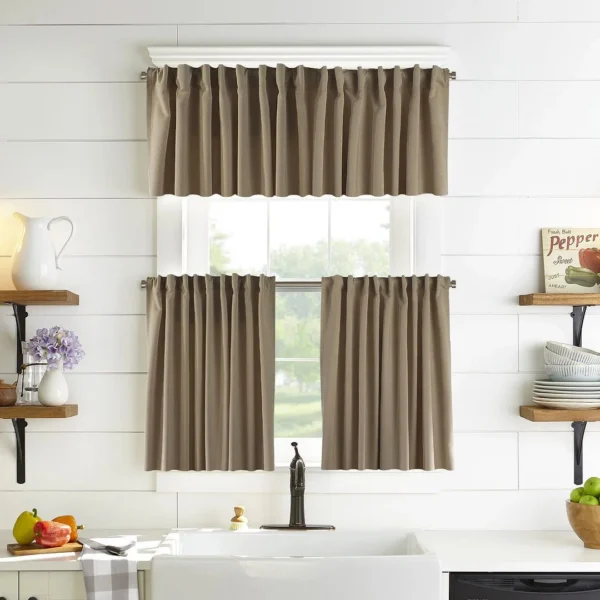 Versatile 3-piece polyester Kitchen Curtains