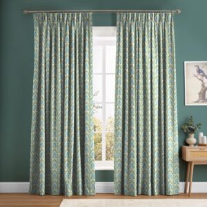 Apple of Grenada Sky Blue and Green Curtain