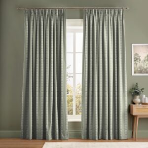 Petal Stripe Sage Curtain