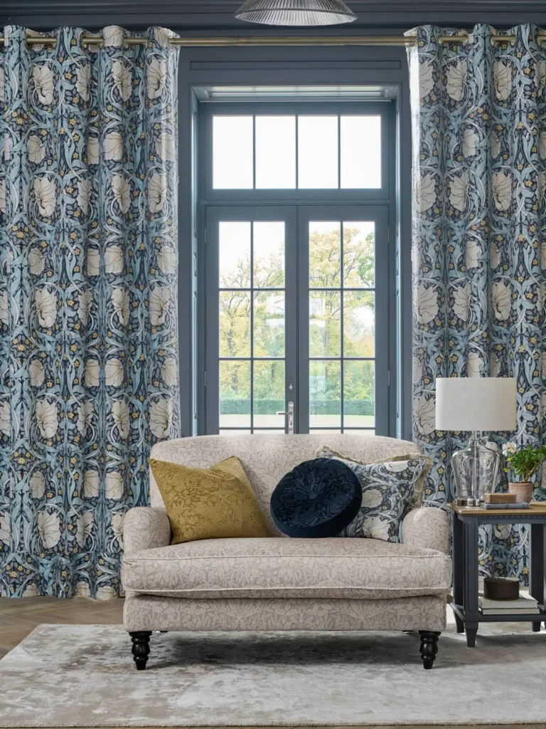 Pimpernel (RM) Indigo Blue Ready Made Curtains