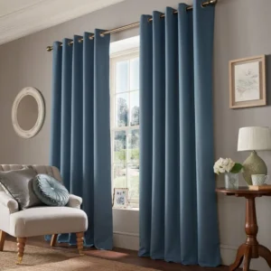 Stephanie Eyelet Dark Seaspray Ready Made Curtains