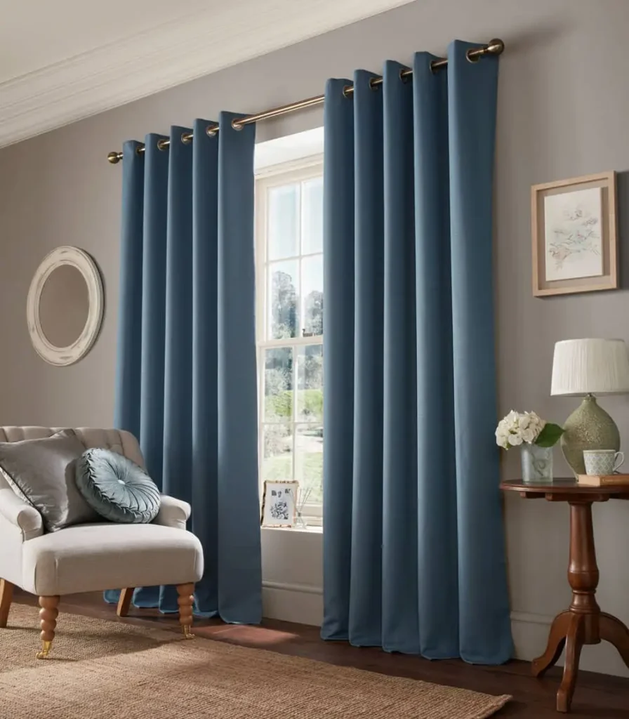 Stephanie Eyelet Dark Seaspray Ready Made Curtains
