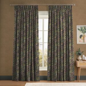 Vendura Weave Black & Damson Curtain