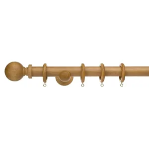 Ashton Fixed Wooden Curtain Rods with Rings