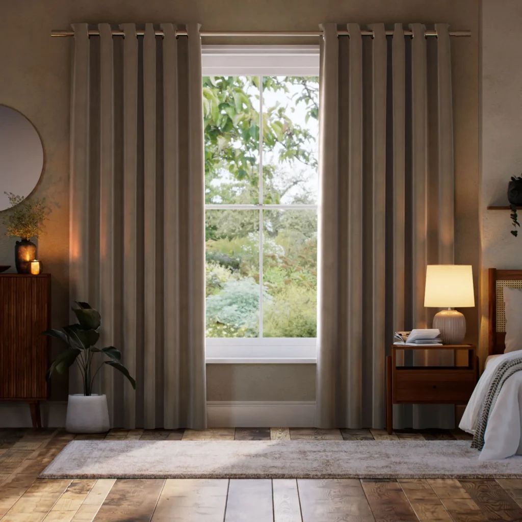 Cambridge Velvet Blackout Biscuit Curtains
