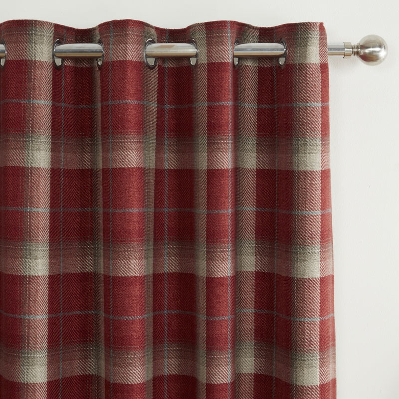 Carnoustie Blackout Ready Made Eyelet Curtains Red