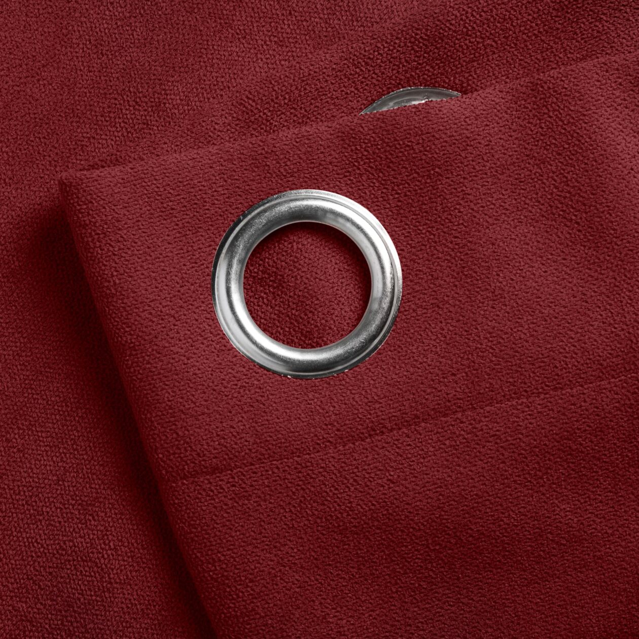 Chenille Ready Made Eyelet Curtains Red