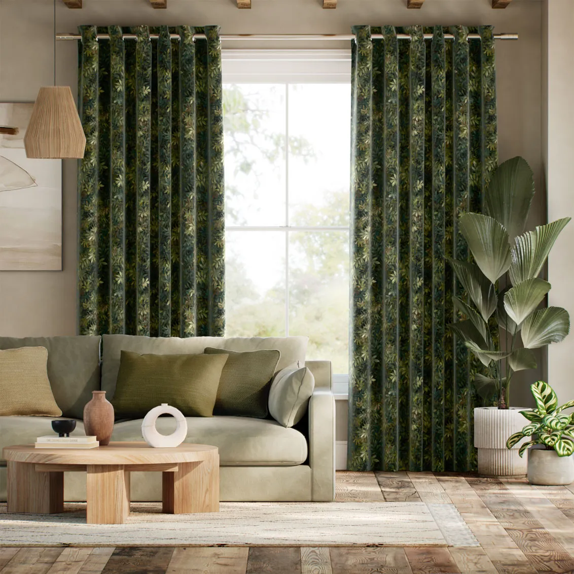 Congo Velvet Amber Curtains