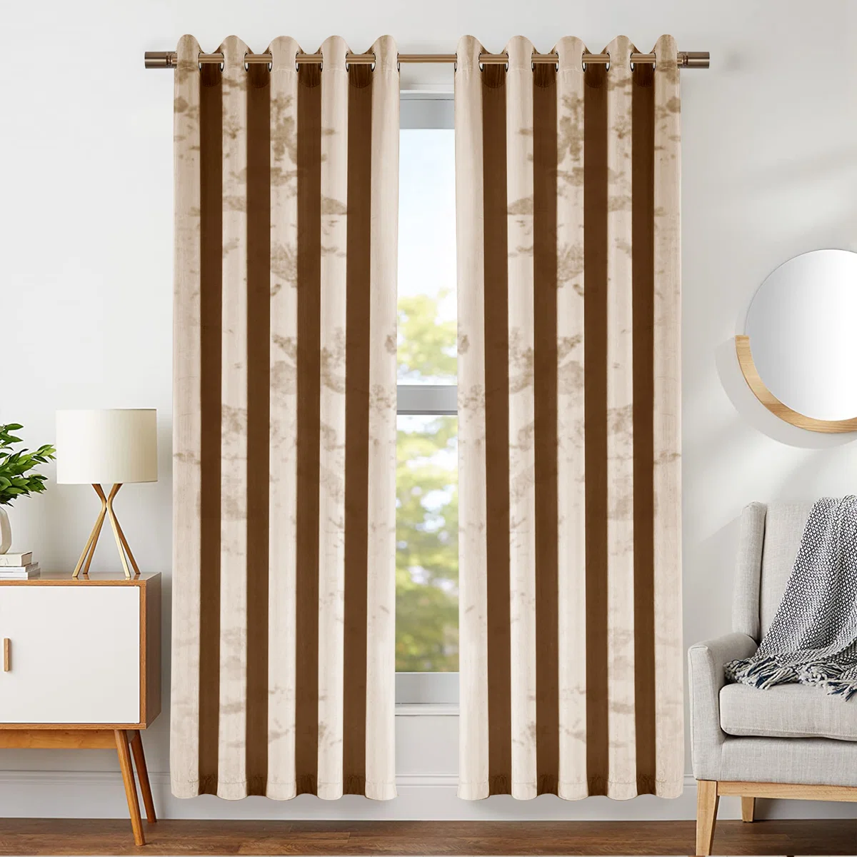 Crushed Velvet Eyelet Room Curtains