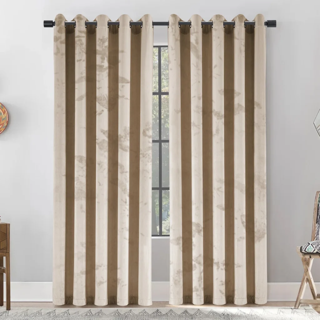 Crushed Velvet Eyelet Room Curtains