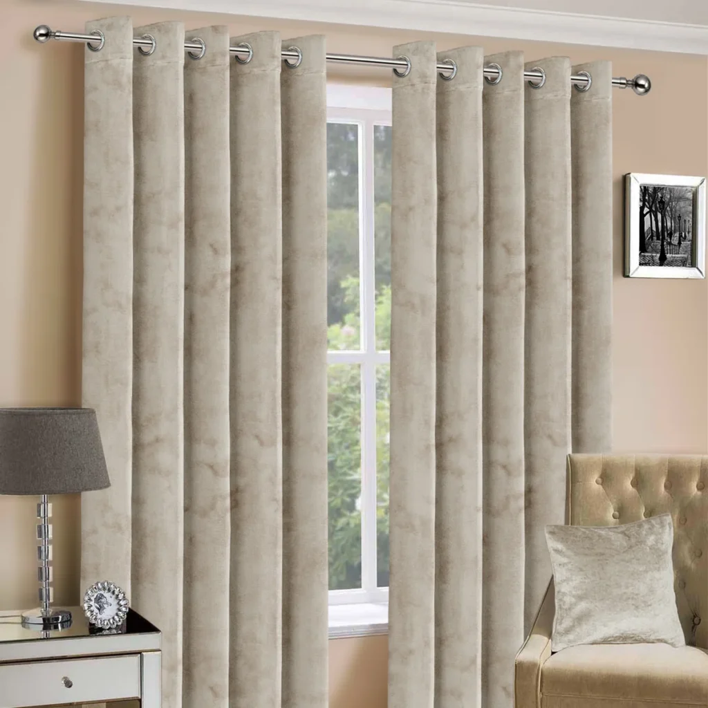 Crushed Velvet Eyelet Windows Curtains