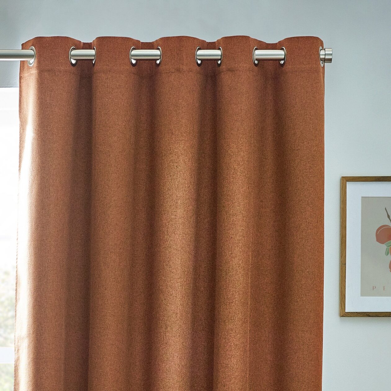 Furn Dawn Thermal Blackout Ready Made Eyelet Curtains Brick