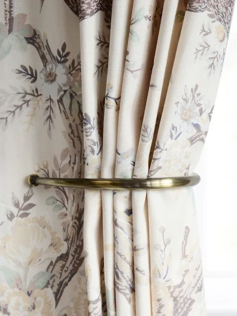 Laura Ashley Antique Brass Set of Two Ball End Curtain Holdbacks