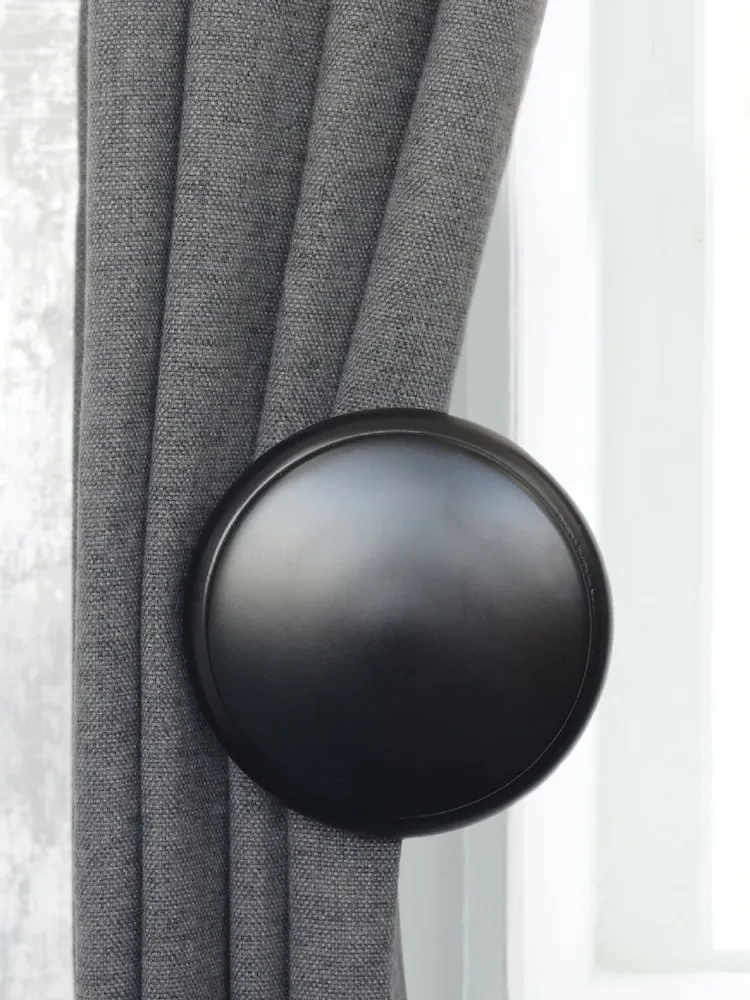 Laura Ashley Black 1 Pair of Wood Curtain Holdbacks