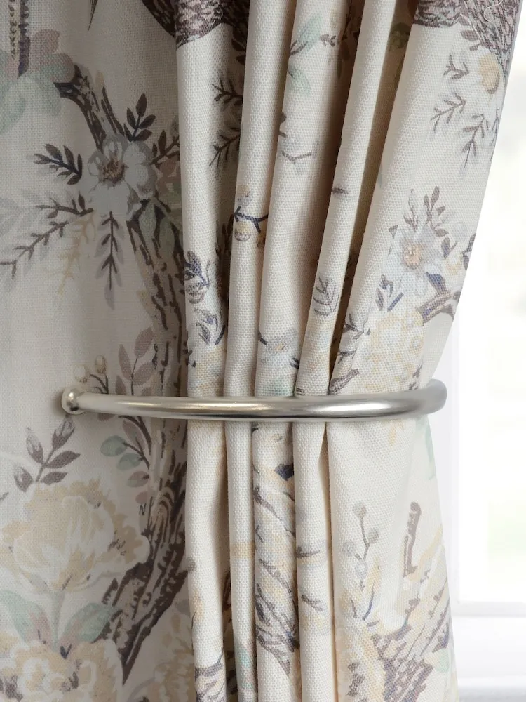 Laura Ashley Matt Nickel Set of 2 Ball End Curtain Holdbacks