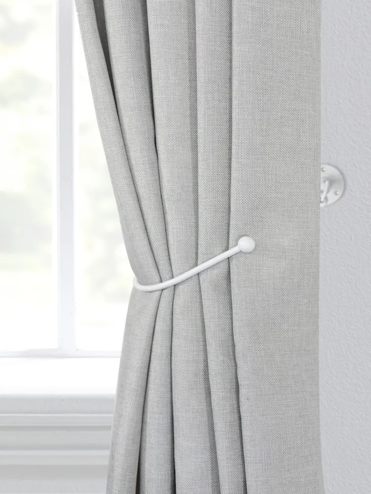 Laura Ashley Matt White Set of 2 Swing Curtain Holdbacks
