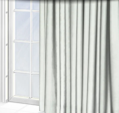Mono Stripe White Curtain