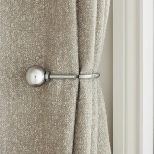 Set of 2 Chrome Ball Curtain Holdbacks