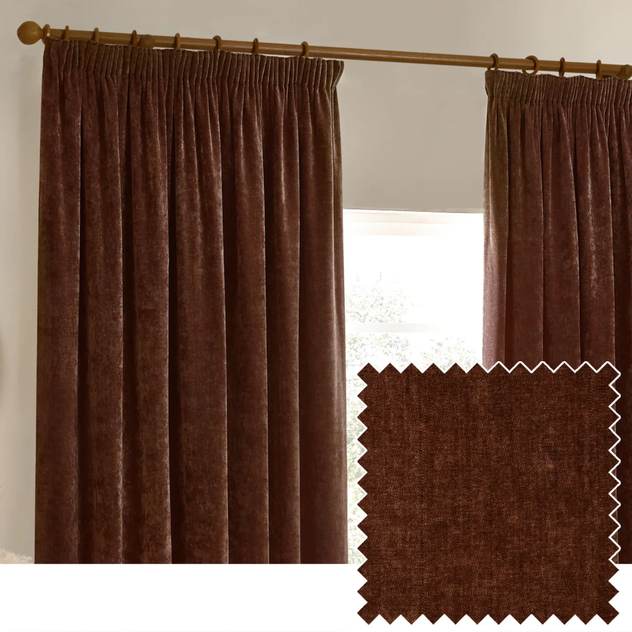 Yard Heavy Chenille Velvet Red Curtains