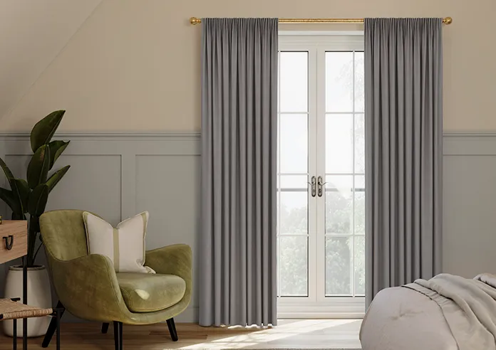 Shima Faux Silk, Platinum Curtains