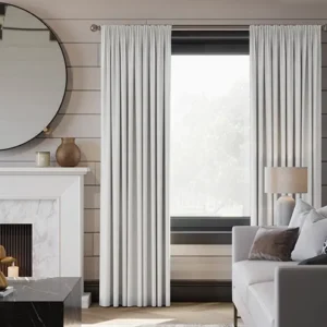 Shima Faux Silk White Curtains