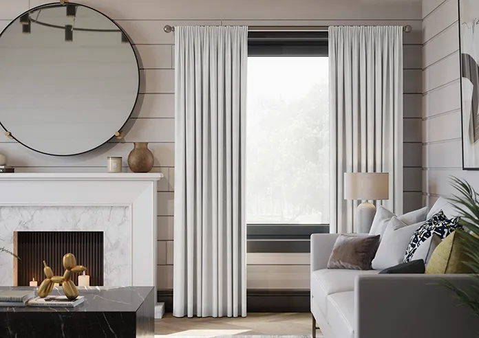 Shima Faux Silk White Curtains