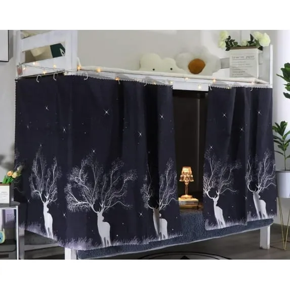 Students Dormitory Room Bunk Bed Curtain – Navy